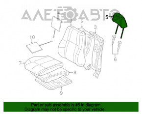 Подголовник передний левый Jeep Grand Cherokee WK2 14-21 кожа черн