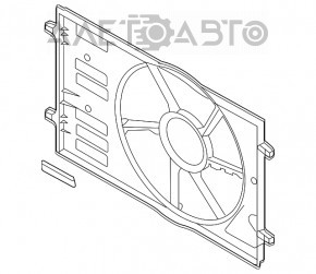 Difuzorul capacului radiatorului gol Audi A3 8V 15-20 1.4T, 1.8T, 2.0T, cu 1 ventilator.