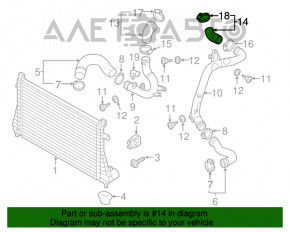 Патрубок на интеркулер левый верхний Audi A3 8V 15-20 1.8T, 2.0T резина