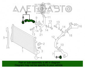 Furtunul intercoolerului dreapta jos pentru Audi A3 8V 15-20, cauciuc