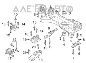 Лопух переднего подрамника левый Audi A3 8V 15-20 4d 1.8T, 2.0T OEM