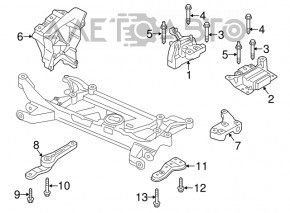 Cana subcadru fata dreapta Audi A3 8V 15-20 4d 1.8T, 2.0T nou original