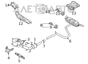 Кронштейн глушителя задний левый Audi A3 8V 15-20 1.4T, 1.8T, 2.0T