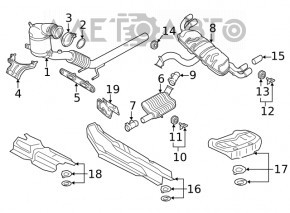 Suport esapament spate stanga VW Atlas 18- 2.0T, 3.6 nou original OEM