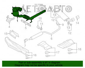 Tubul de admisie cu catalizator pentru Audi A3 8V 15-16 4d 1.8T