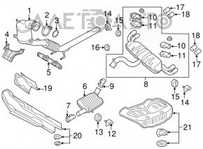 Tubul de admisie cu catalizator pentru Audi A3 8V 15-20 2.0 sub tăcere pe ambele părți