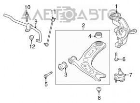 Цапфа передняя левая Audi A3 8V 15-20 вмятины