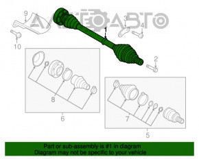 Ax cu roată față stângă Audi A3 8V 15-20 4d 1.8T, 2.0T ruginit