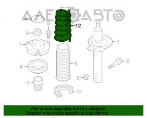 Arcul de suspensie frontal stânga Audi A3 8V 15-20 4 uși, 5 uși, 1 marcă albă