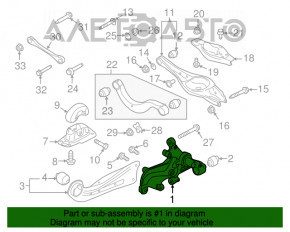 Цапфа задняя левая Audi A3 8V 15-20 FWD 1.8T