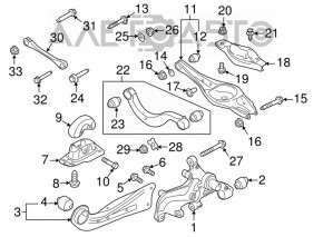 Цапфа задняя левая Audi A3 8V 15-20 FWD 1.8T