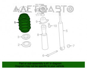 Пружина задняя левая Audi A3 8V 15-16 4d FWD sport suspension