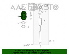 Arc spate dreapta Audi A3 8V 15-18 4 uși, 5 uși, AWD amortizare electronică