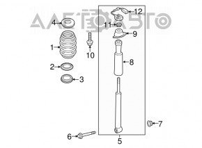 Arc spate dreapta Audi A3 8V 15-18 4 uși, 5 uși, AWD amortizare electronică