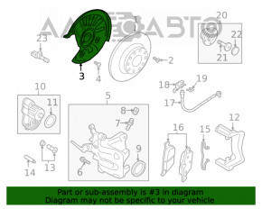 Capacul discului de frână din spate stânga VW Jetta 19- ruginit.