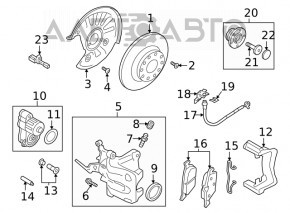 Capacul discului de frână din spate stânga VW Jetta 19-