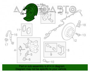 Capacul discului de frână din spate stânga pentru Audi A3 8V 15-20 awd