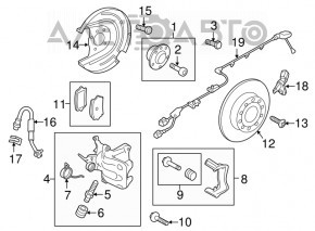 Capacul discului de frână din spate stânga pentru Audi A3 8V 15-20 awd