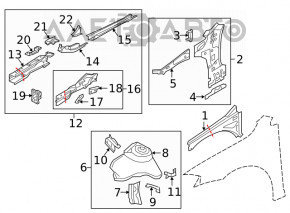 Partea din față stânga VW Golf 15-