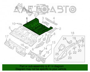 Корыто багажника Audi A3 8V 15-20 4d FWD белое примято, надрывы