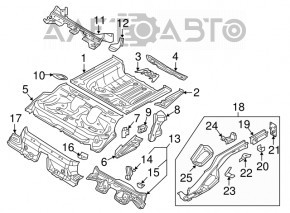 Корыто багажника Audi A3 8V 15-20 4d FWD белое примято, надрывы