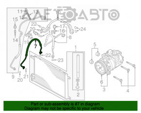 Tubul de aer condiționat condensator-compresor Audi A3 8V 15-20 1.8T, 2.0T nou OEM original