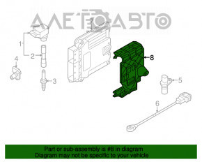 Suportul blocului ECU al calculatorului motorului VW Golf 15-1.8T.