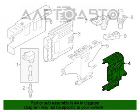 Suportul blocului ECU al calculatorului motorului VW Jetta 19-