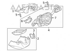 Comutatoarele de pe volan pentru chitara asamblate VW Atlas 18-21 tip 1, fara radar