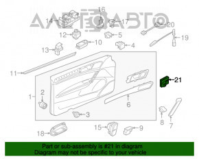 Ușa computerului din fața dreaptă a Audi A3 8V 15-20