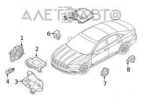 Модуль srs airbag компьютер подушек безопасности VW Jetta 19-