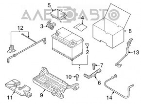 Clampă pozitivă Audi A3 8V 15-20 sub Start/Stop, nouă, originală OEM