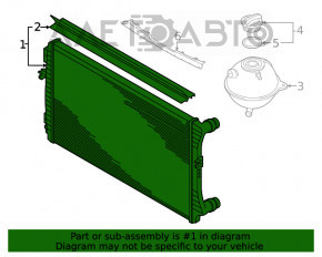 Radiatorul de răcire a apei pentru VW Jetta 19- 2.0T este îndoit