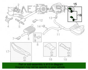 Suportul de evacuare din spate pentru VW Jetta 19- 2 piese noi OEM original