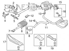 Suportul de evacuare din spate pentru VW Jetta 19- 2 piese noi OEM original