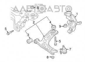 Цапфа передняя левая VW Golf 15- OEM