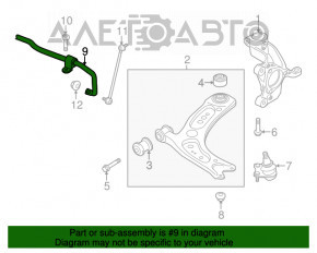 Стабилизатор передний Audi A3 8V 15-20 4d AWD 23.2mm OEM