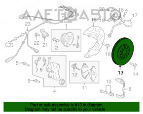 Placă de frână față dreapta VW Jetta 19- 340mm