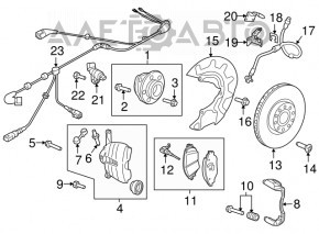 Placă de frână față dreapta VW Jetta 19- 340mm