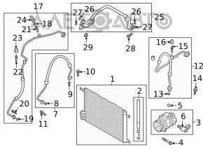 Teava aer conditionat condensator-compresor VW Jetta 19- 1.4T nou original OEM