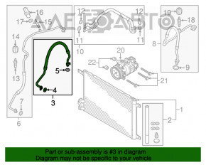 Tubul de aer condiționat condensator-compresor VW Golf 15- 1.8T