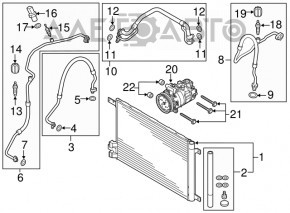 Tubul de aer condiționat condensator-compresor VW Golf 15- 1.8T