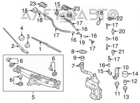 Бачок омывателя Audi A3 8V 15-20 тип 2 без крышки и фильтра OEM