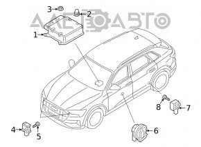 Датчик подушки безопасности дверь правый Audi Q5 80A 18-