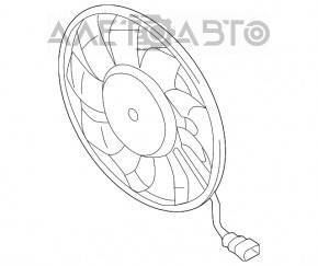 Вентилятор охлаждения правый Audi A3 8V 15-20 1.8T, 2.0T под диффузор с 2 вент OEM