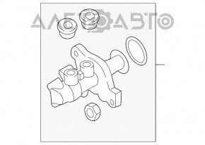 Cilindrul principal de frână cu rezervor pentru lichidul de frână Audi A3 8V 15-20 4d cu capac