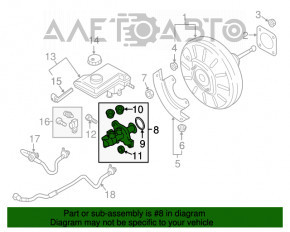 Cilindrul principal de frână cu rezervor pentru lichidul de frână Audi A3 8V 15-20 4d cu capac