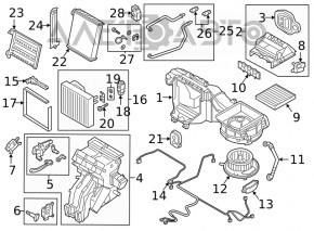 Печка в сборе VW Jetta 19- 5 актуаторов