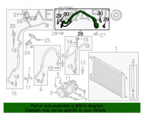 Tubul de aer condiționat, radiatorul de încălzire - primul condensator VW Tiguan 18-