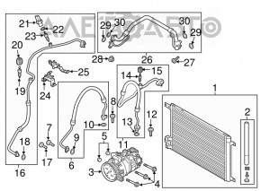 Tubul de aer condiționat, radiatorul de încălzire - primul condensator VW Tiguan 18-